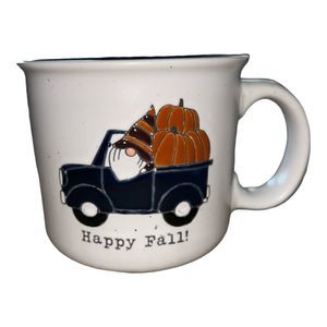 NWT Sheffield Home Coffee Mugs "Happy Fall" Gnome Blue Truck Pumpkins